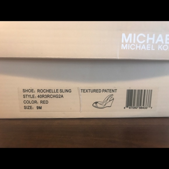 Michael Kors LEATHER Rochelle Sling Wedges Size 9 - Picture 5 of 5